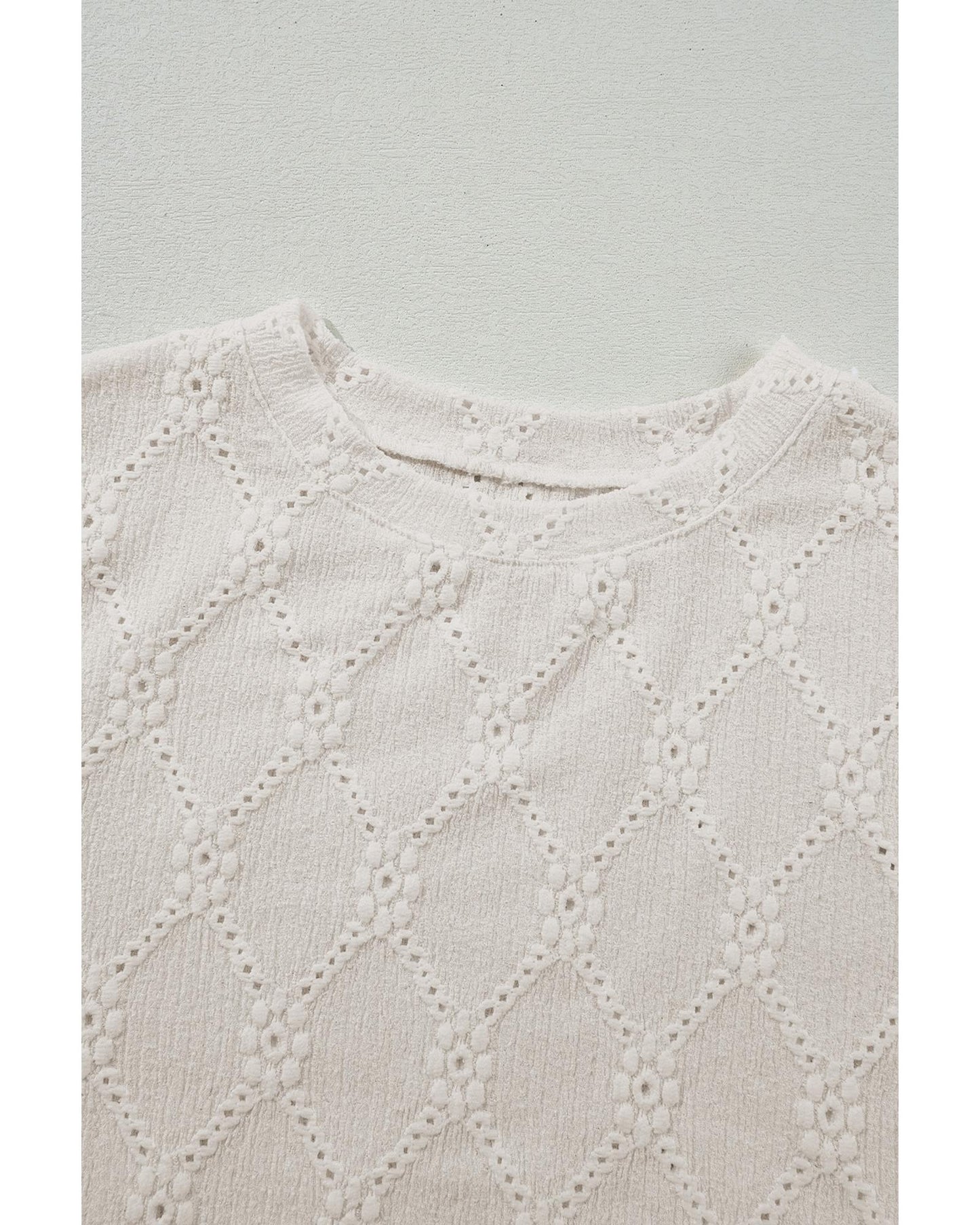 Geometric Embroidered Slim Fit O Neck Shirt