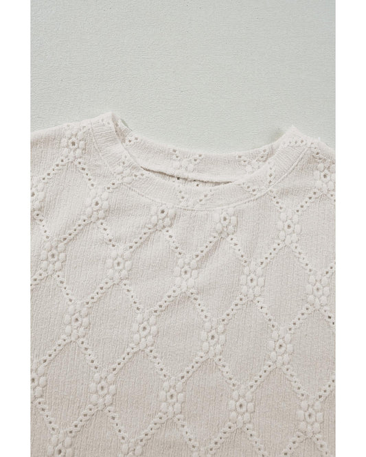 Geometric Embroidered Slim Fit O Neck Shirt