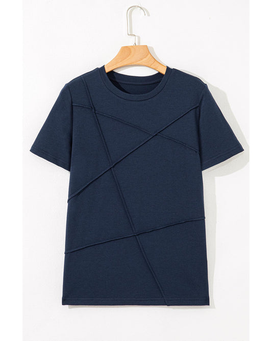 Toothpick Stripe Round Neck T-Shirt