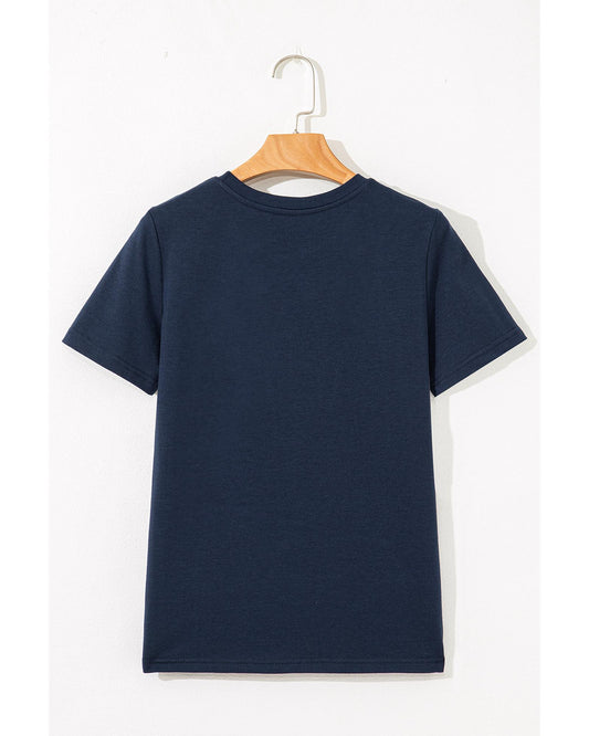 Toothpick Stripe Round Neck T-Shirt