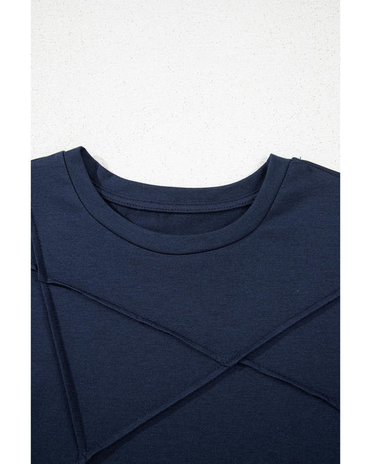Toothpick Stripe Round Neck T-Shirt