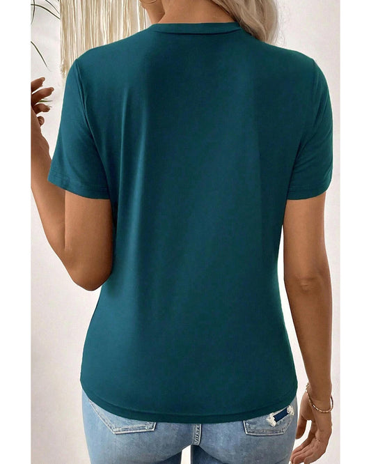 Toothpick Stripe Round Neck T-Shirt