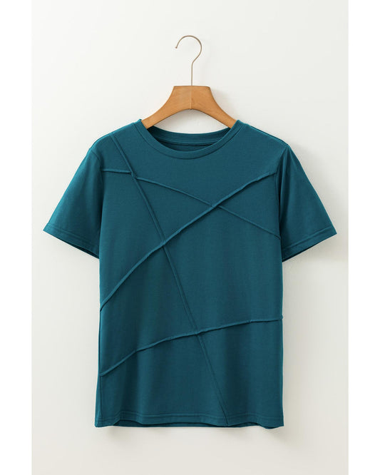 Toothpick Stripe Round Neck T-Shirt