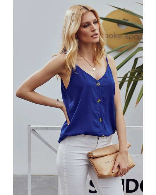 Azura Exchange Spaghetti Strap Buttoned Tank Top