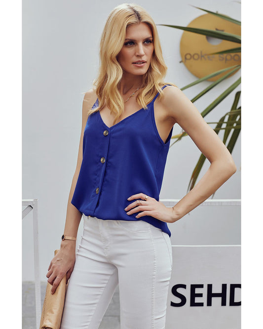 Azura Exchange Spaghetti Strap Buttoned Tank Top
