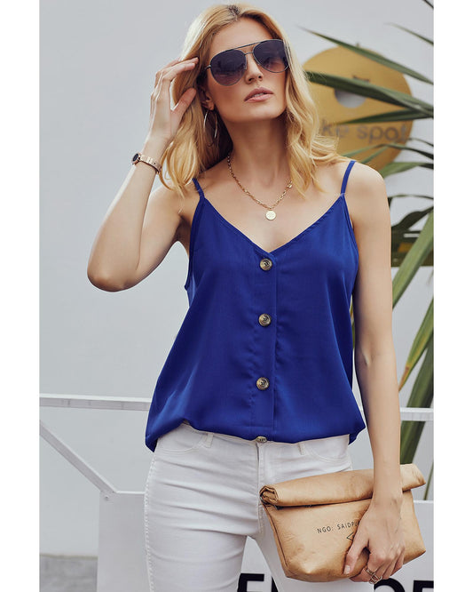 Azura Exchange Spaghetti Strap Buttoned Tank Top