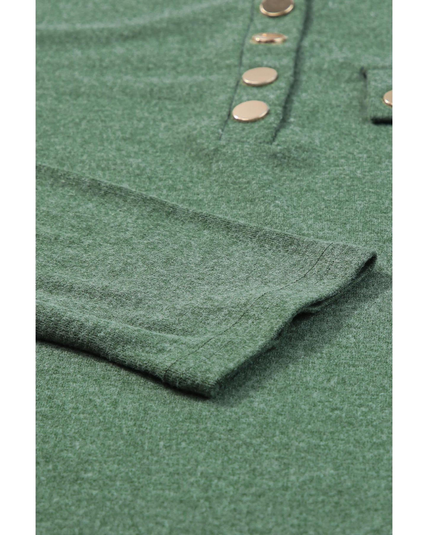 Mist Green Snap Button Henley Top