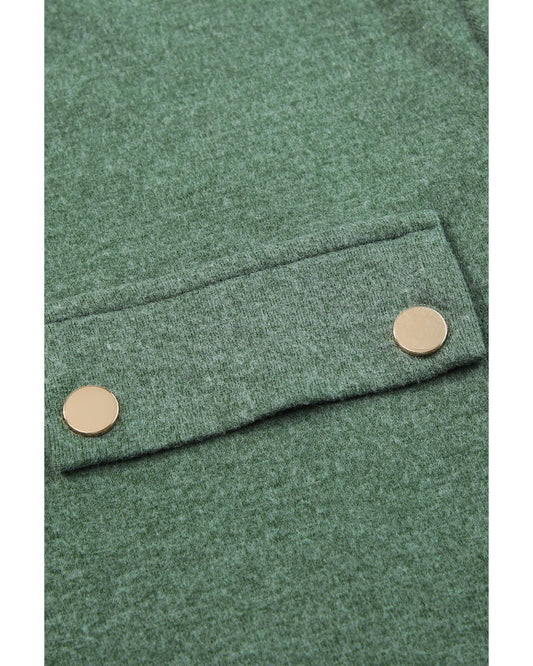Mist Green Snap Button Henley Top