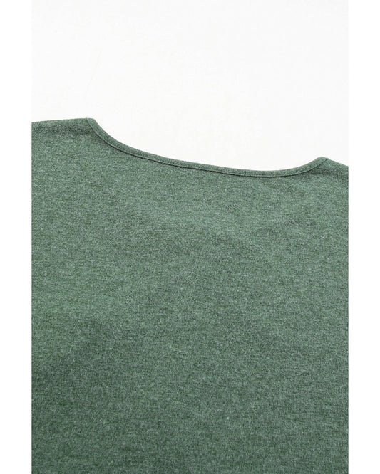 Mist Green Snap Button Henley Top
