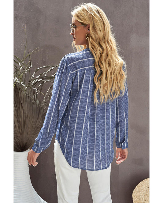 AZURA EXCHANGE Striped V-Neck Top