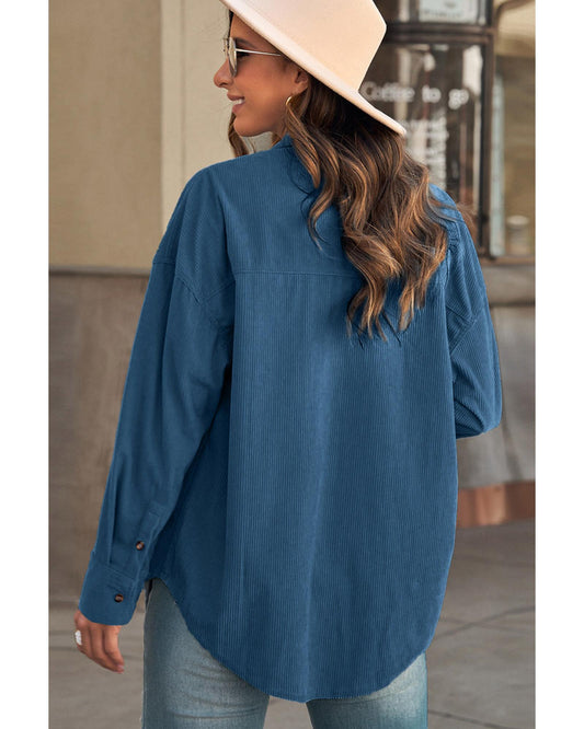 AZURA EXCHANGE Button Pocket Corduroy Shirt