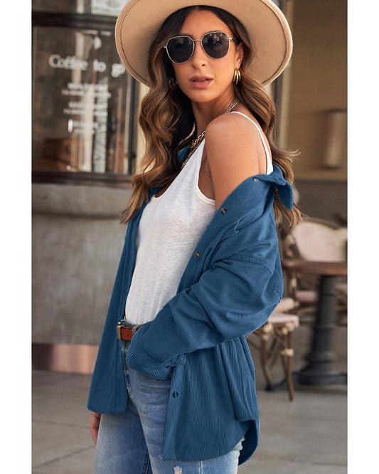 AZURA EXCHANGE Button Pocket Corduroy Shirt