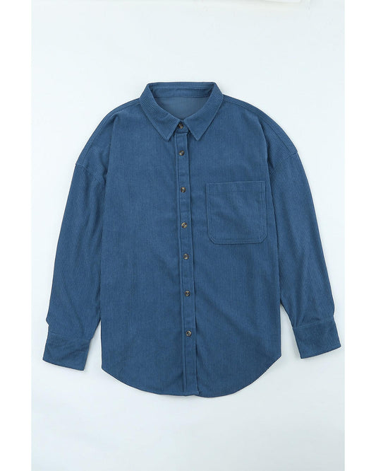 AZURA EXCHANGE Button Pocket Corduroy Shirt
