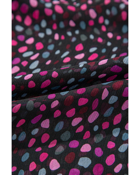 Grape Wine Polka Dot Printed Buttoned Shirt