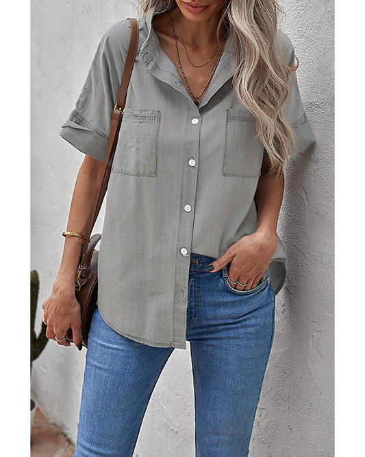 AZURA EXCHANGE Shirt with Turn-down Collar