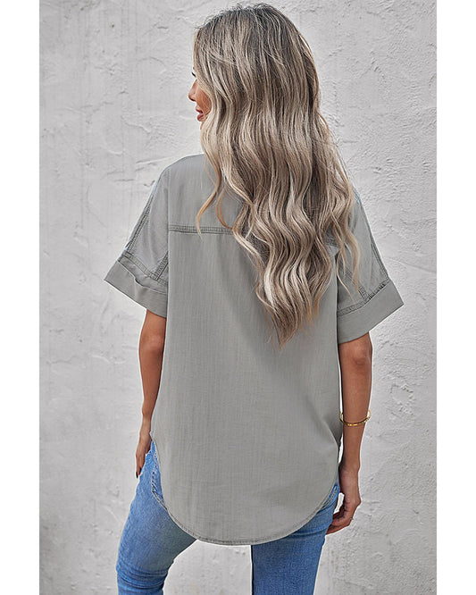 AZURA EXCHANGE Shirt with Turn-down Collar