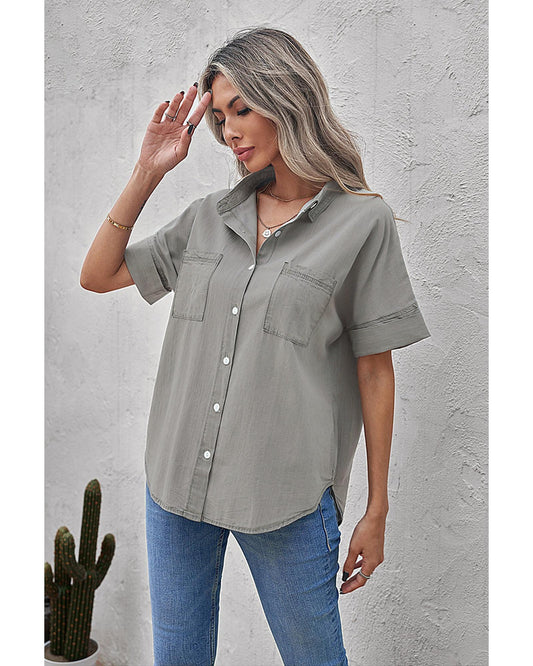 AZURA EXCHANGE Shirt with Turn-down Collar