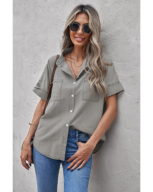 AZURA EXCHANGE Shirt with Turn-down Collar