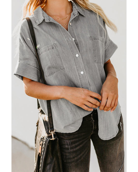 AZURA EXCHANGE Shirt with Turn-down Collar