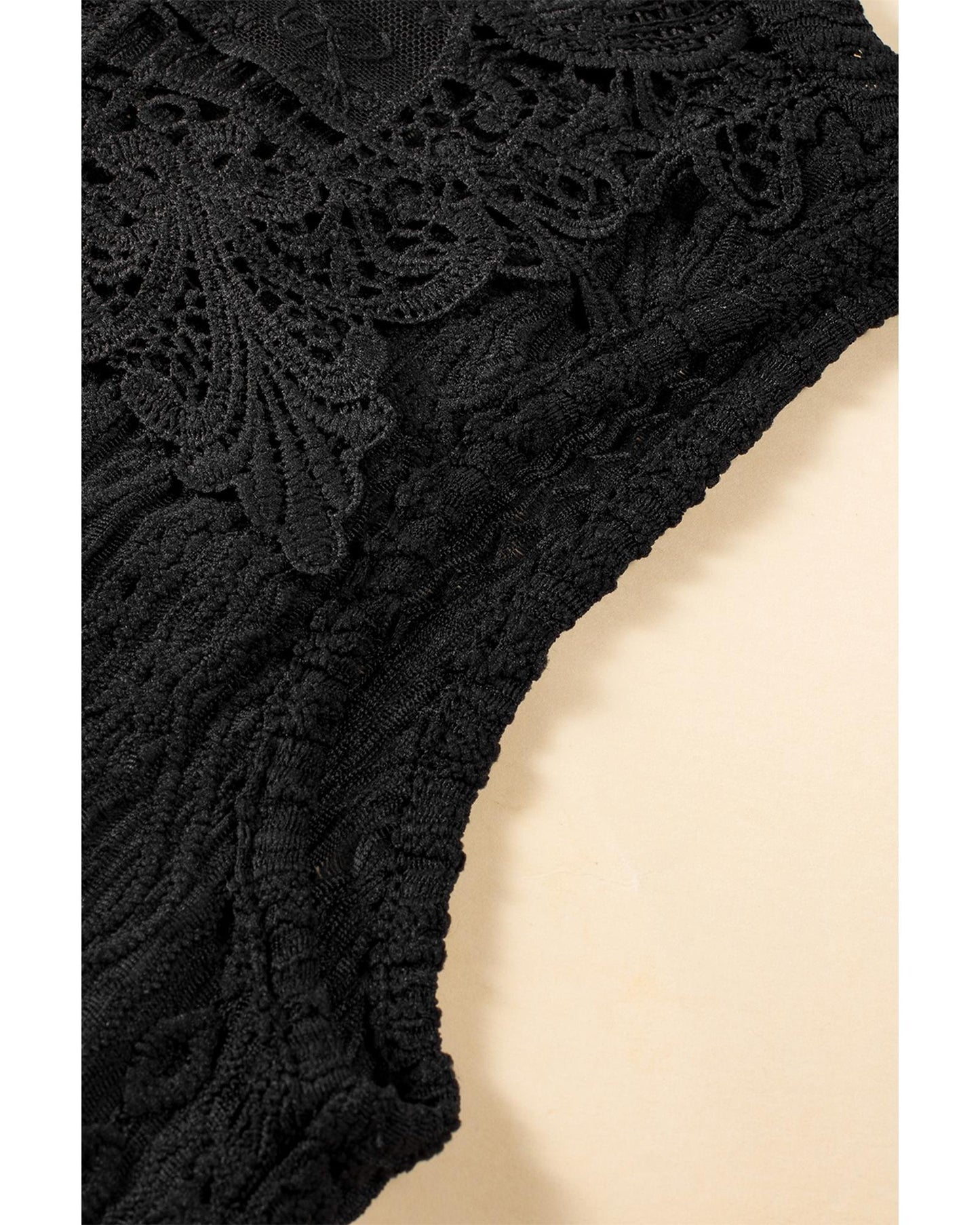 Guipure Lace Crochet Keyhole Back Tank Top