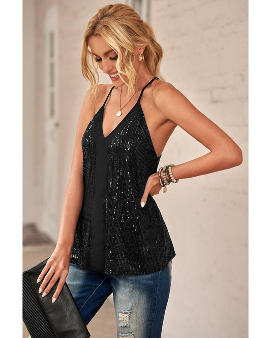 Azura Exchange Sequin Racerback Tank Top