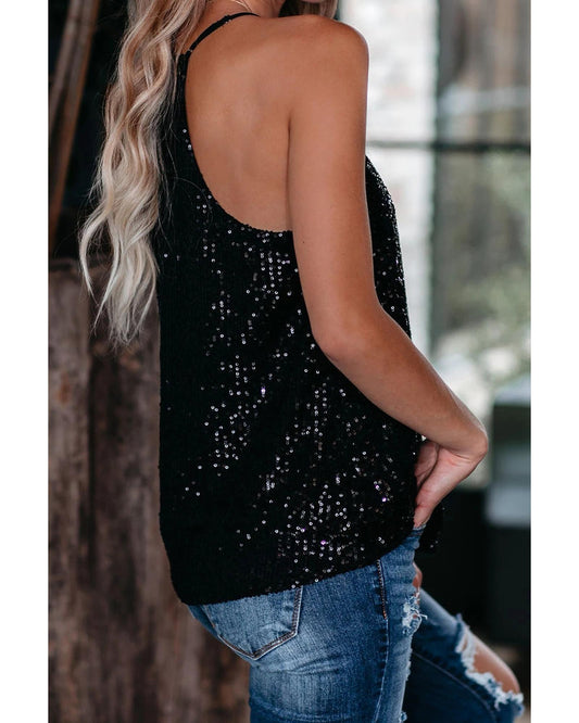 Azura Exchange Sequin Racerback Tank Top