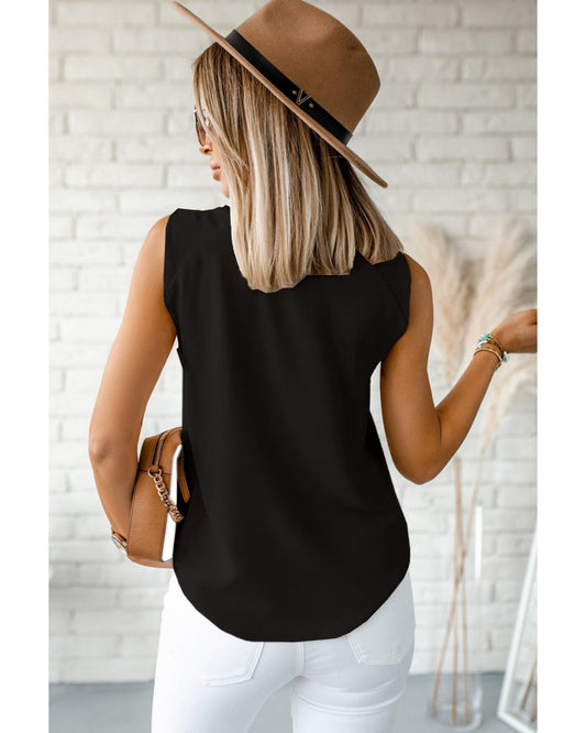 AZURA EXCHANGE V Neck Knotted Shoulder Vest