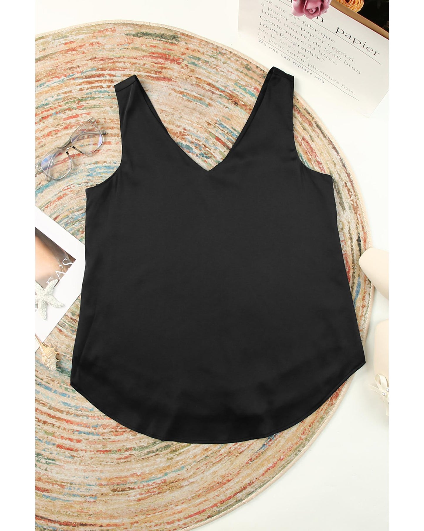 Deep V Neck Loose Tank Top