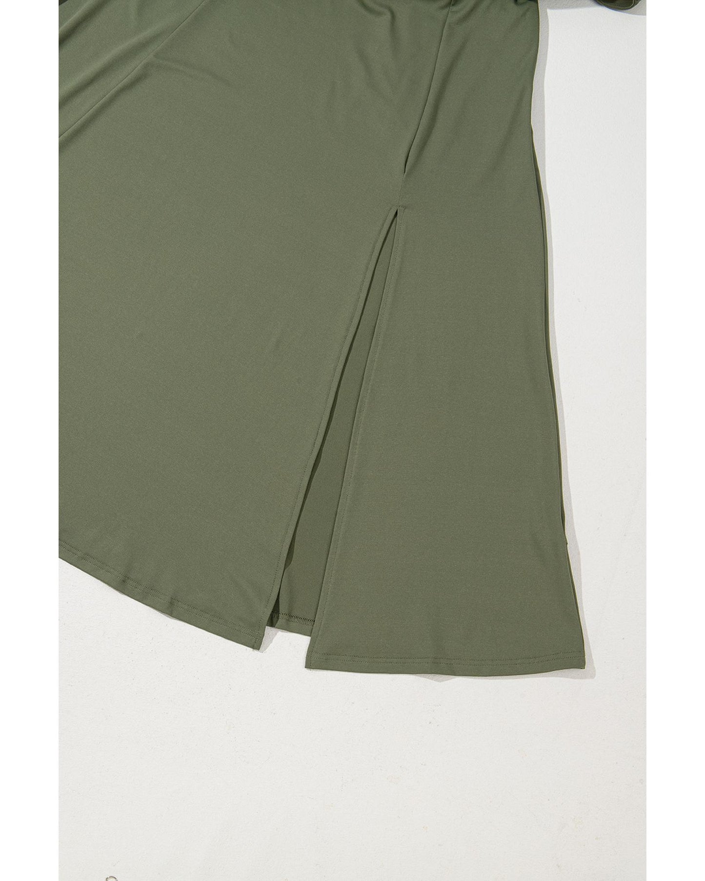 Four Leaf Clover Sleeveless Scoop Neck Flared Split Midi Dress - L