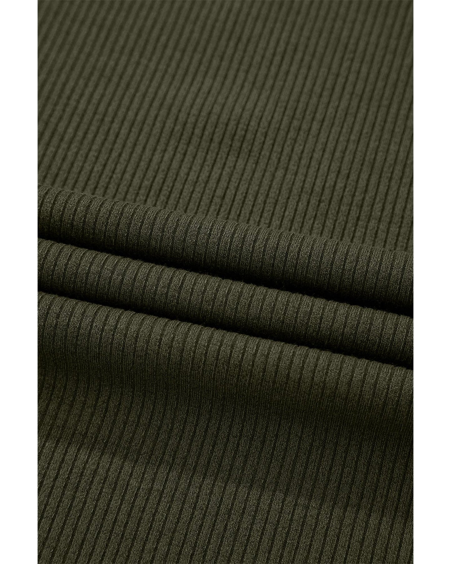 Jungle Green Ribbed Side Slit Ruched Slim Fit Long Sleeve Mini Dress - L