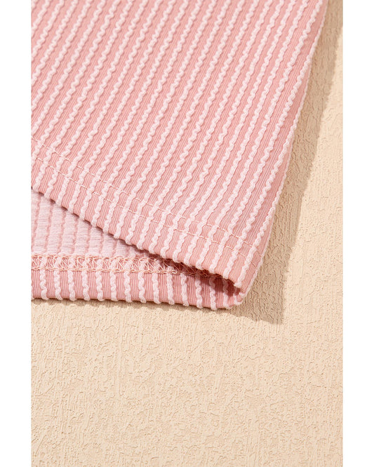 Blossom Corded Knit Crew Neck Puff Sleeve Shift Mini Dress - XL