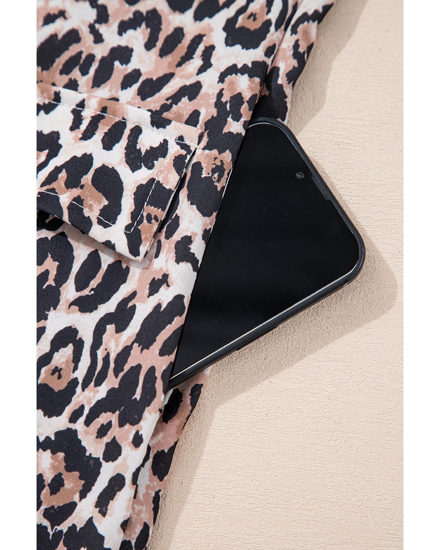 Brown Leopard Print Crew Neck Shift Short T Shirt Dress - M