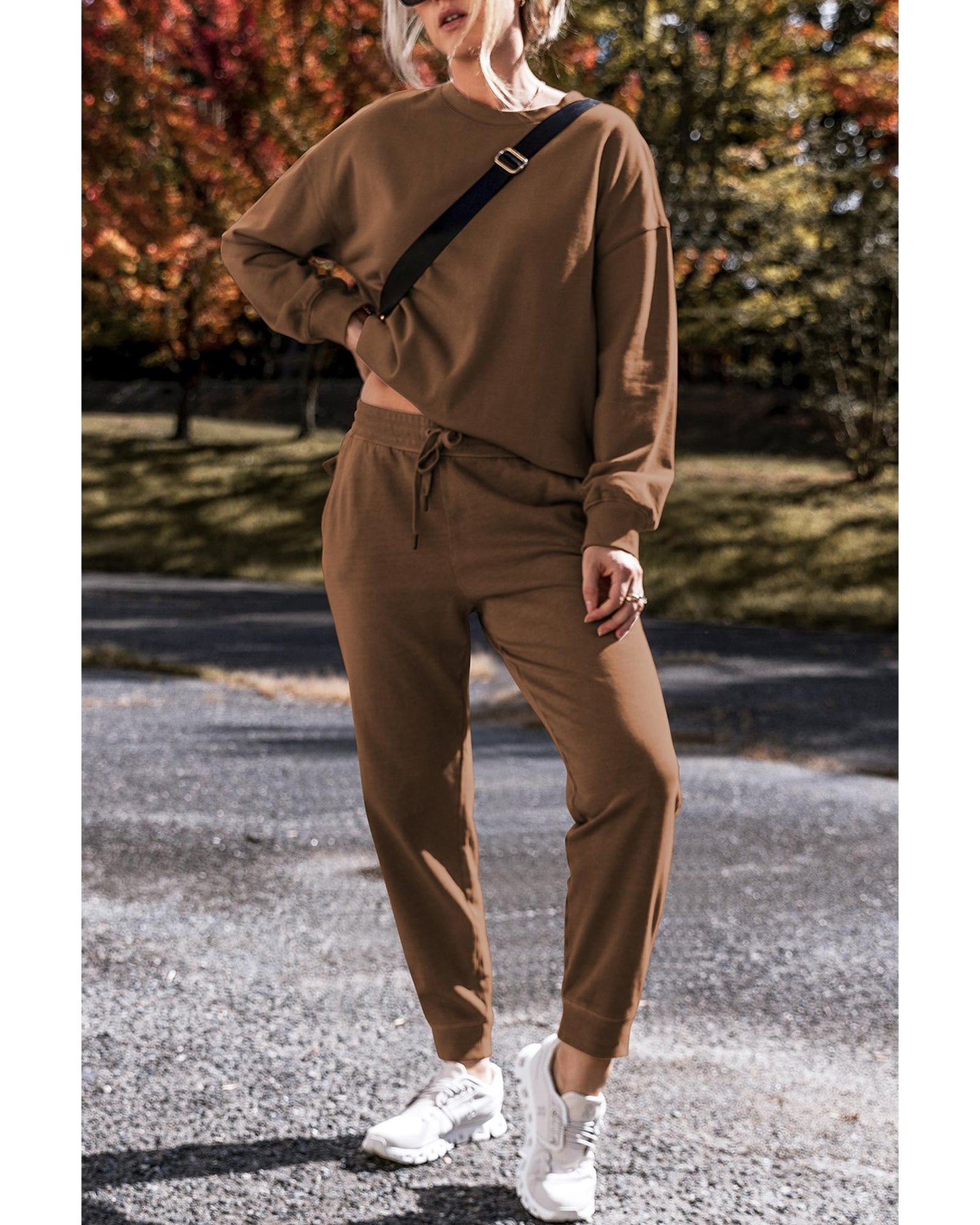 Solid Colour High Low Pullover and Skinny Pants Set