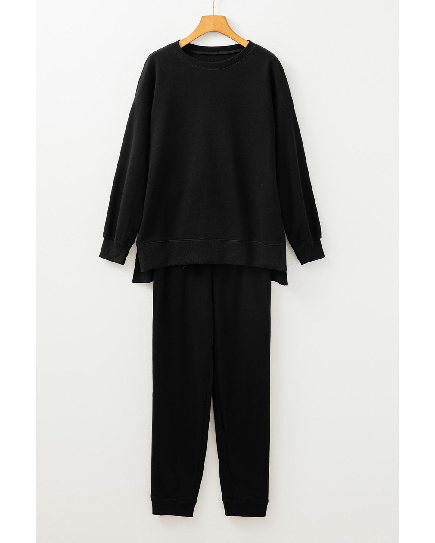 Solid Colour High Low Pullover and Skinny Pants Set