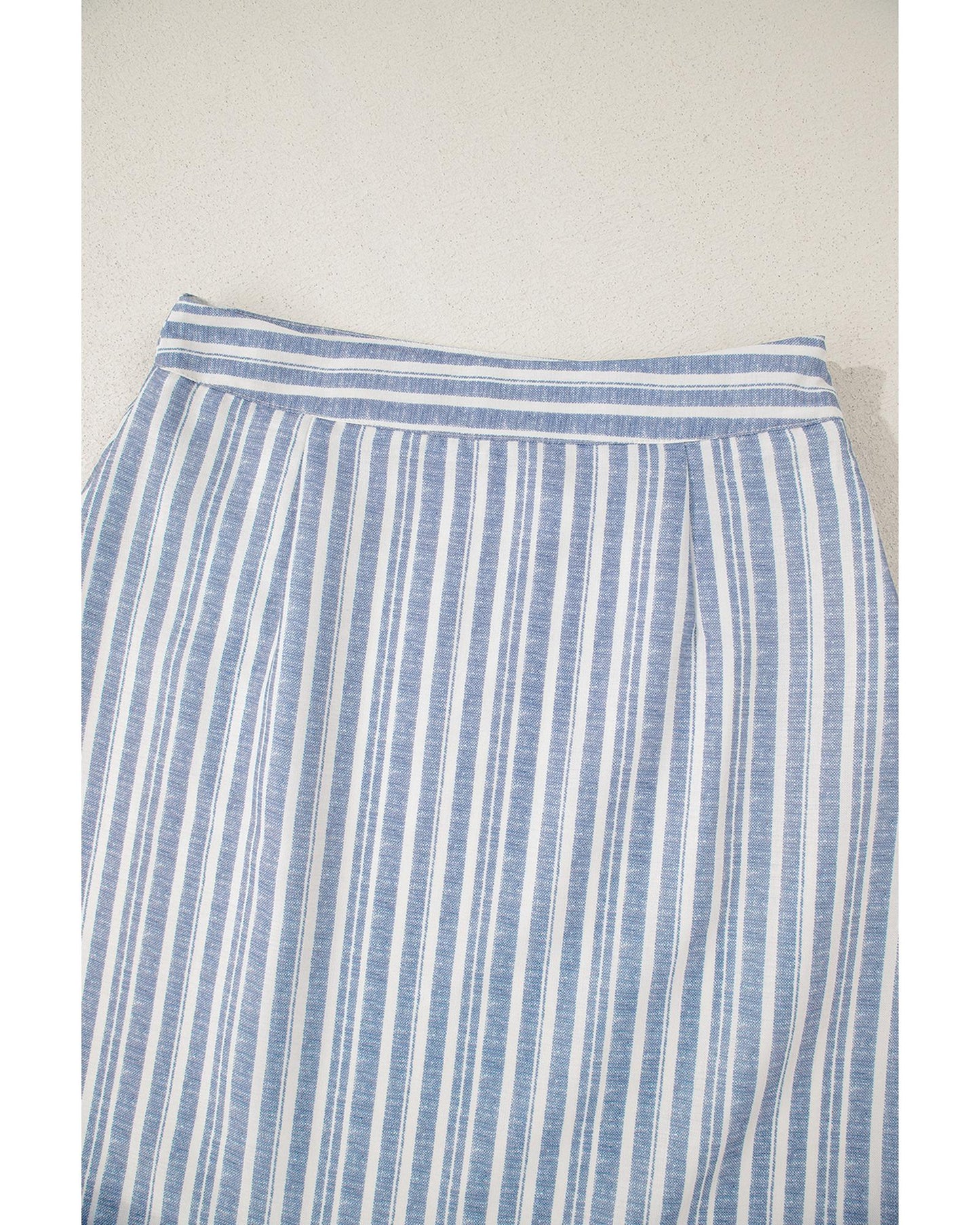 Sky Blue Stripe Two-Piece Workwear Ensemble