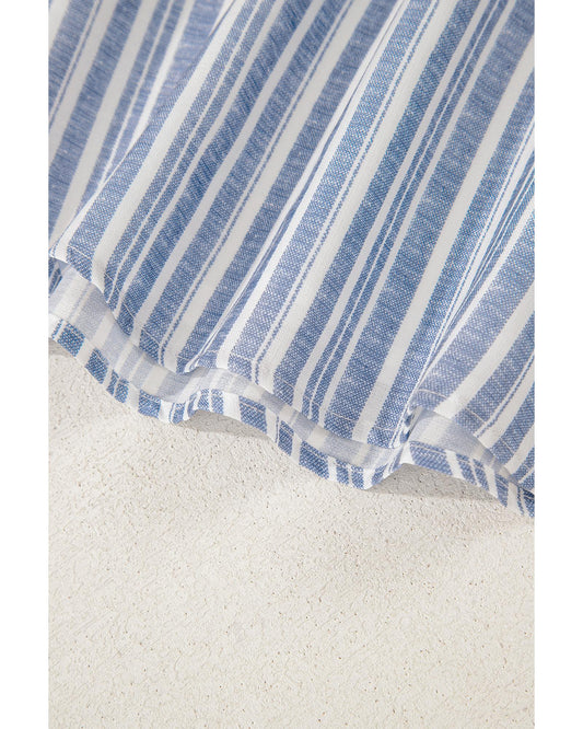 Sky Blue Stripe Two-Piece Workwear Ensemble