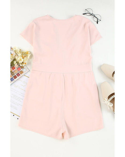 Azura Exchange Deep V-Neck Buttoned Romper