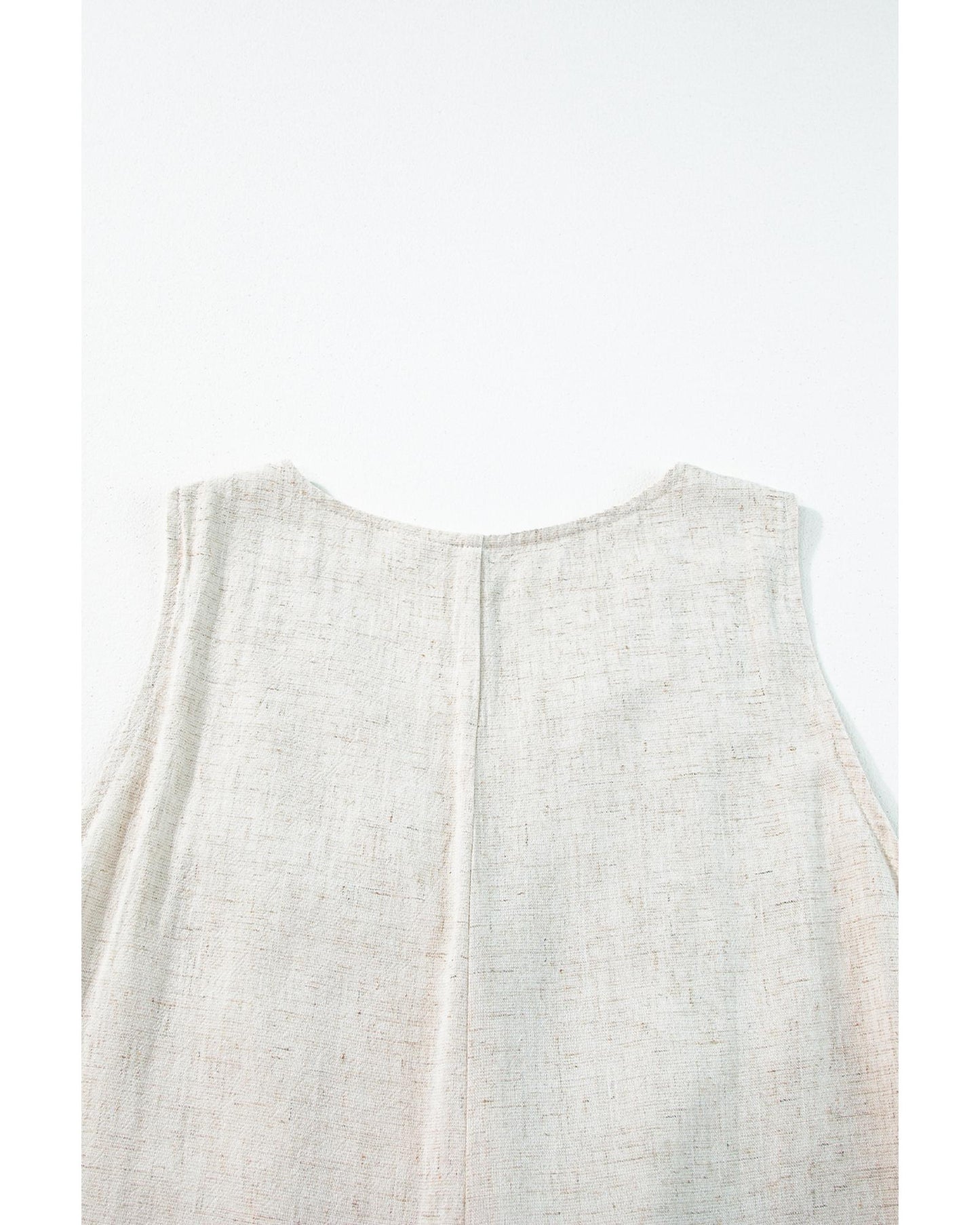 Sleeveless V-Neck Buttoned Front Romper