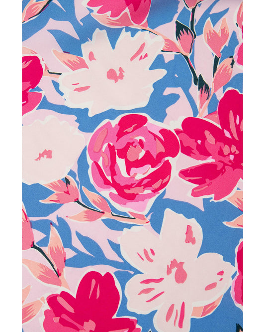 Floral Print Asymmetrical Neckline Belted Jumpsuit