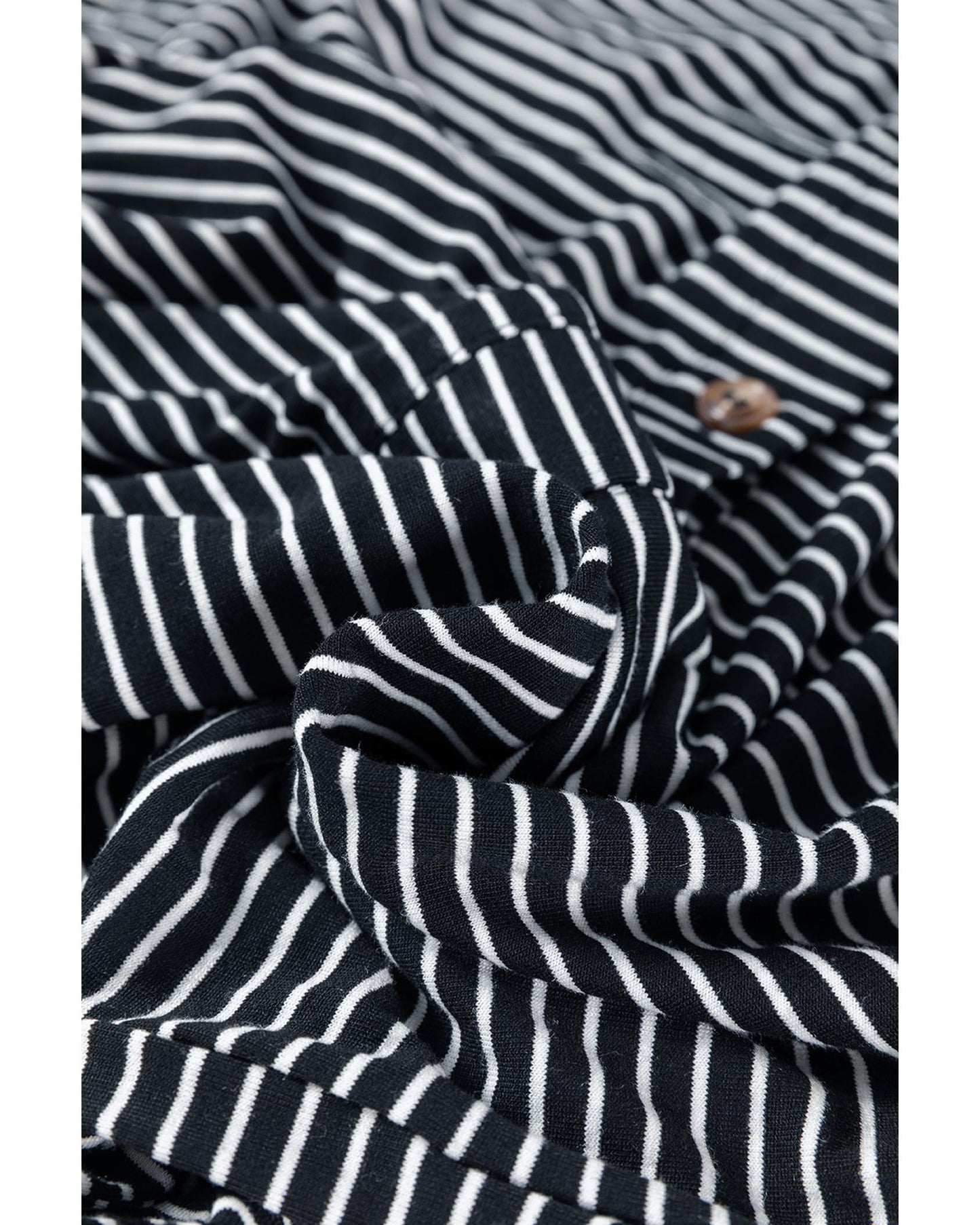 Black White Striped Print Buttoned Wide Leg Sleeveless Jumpsuit