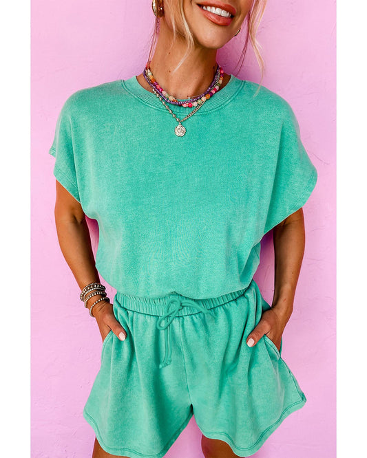 Sea Green Mineral Wash  Romper