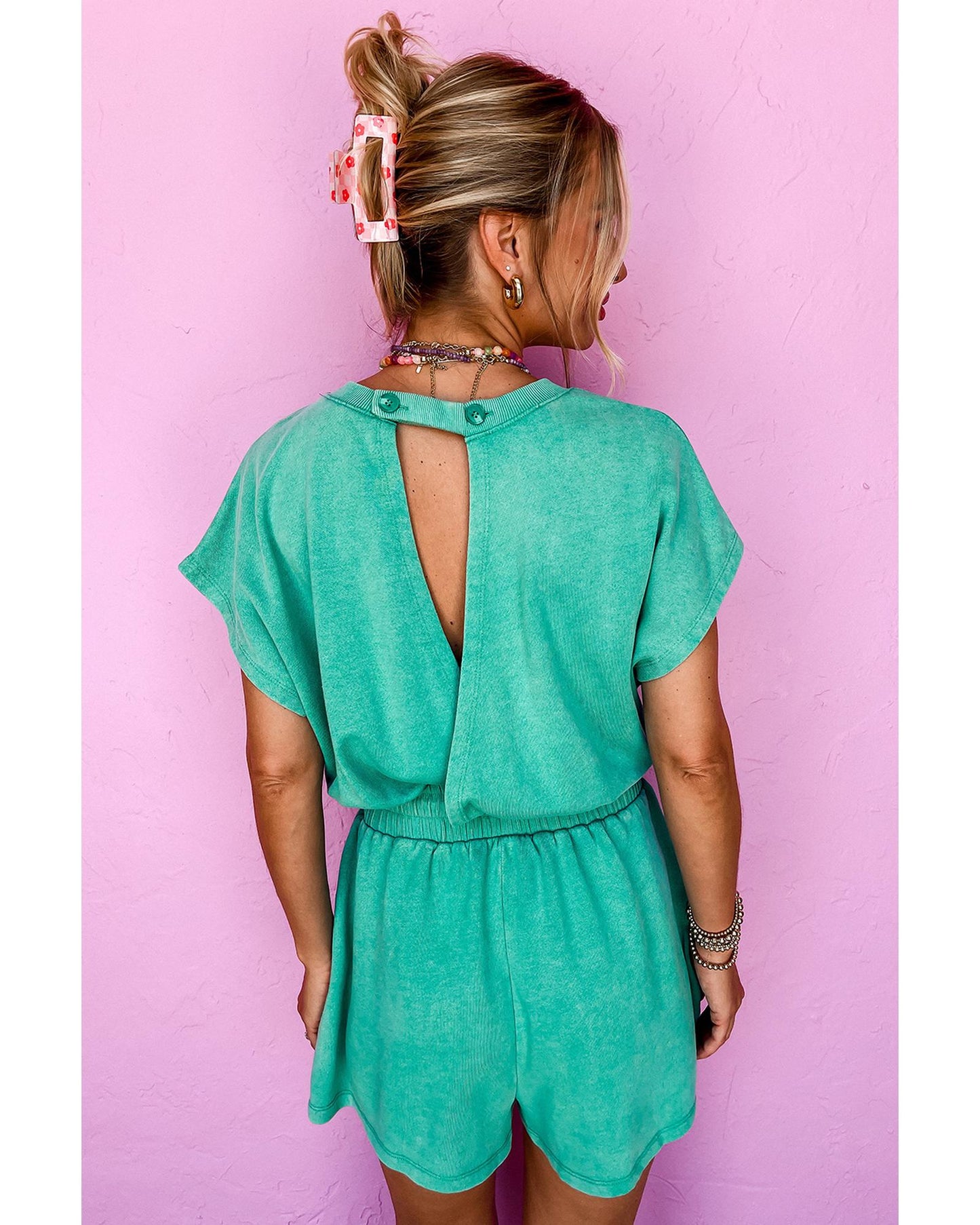 Sea Green Mineral Wash  Romper