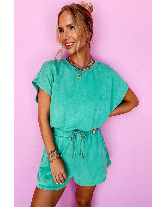 Sea Green Mineral Wash  Romper