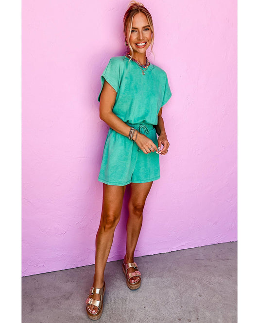 Sea Green Mineral Wash  Romper