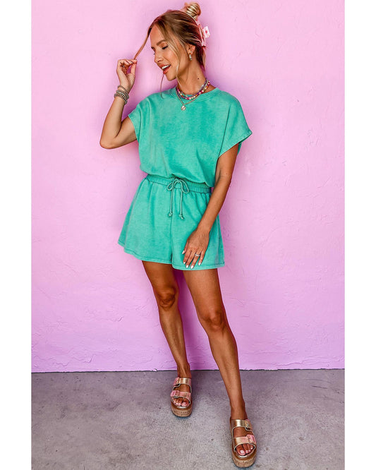 Sea Green Mineral Wash  Romper