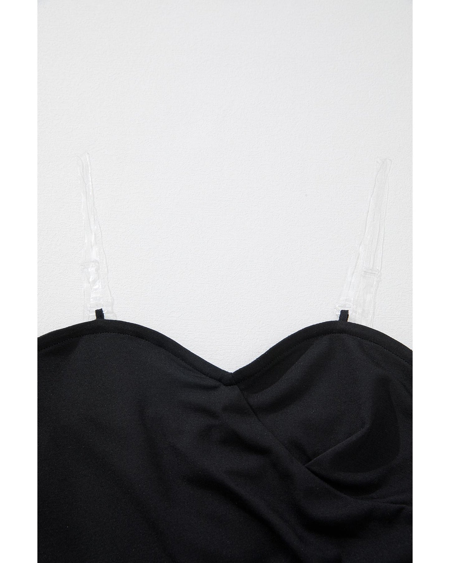 Black Sequined Tube Top Waist Knot Wide Leg Jumpsuit