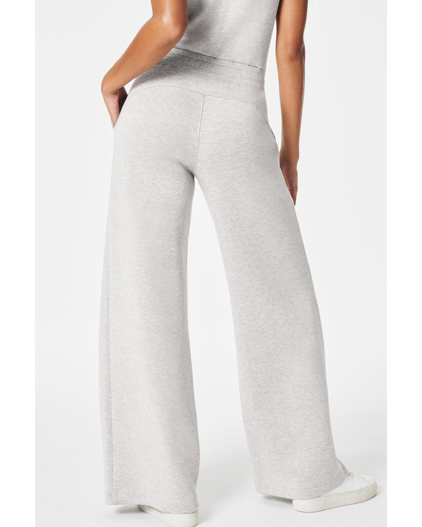 Light Grey Crew Neck Drawstring High Waist Jumpsuit