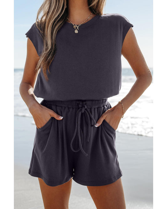 Open Back Cap Sleeve Romper