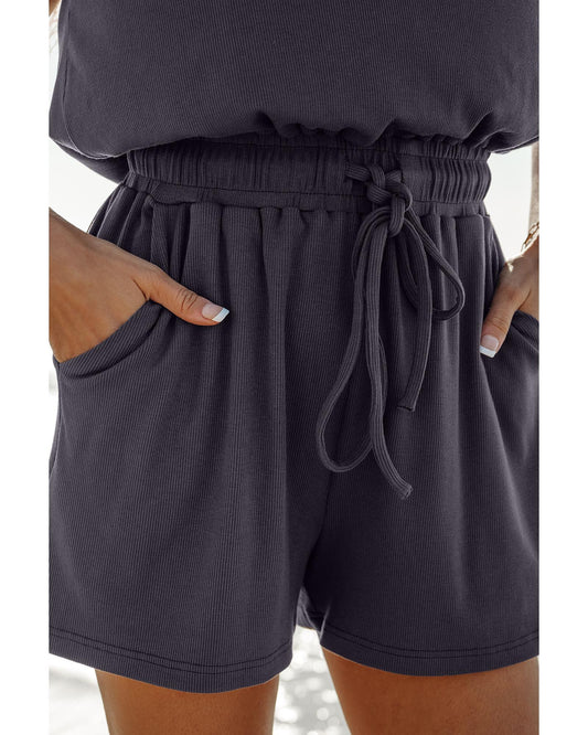 Open Back Cap Sleeve Romper