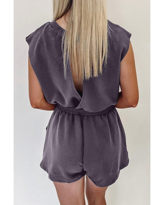 Open Back Cap Sleeve Romper